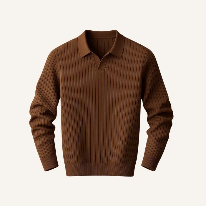 MONTROSE RIBBED LONG-SLEEVE POLO