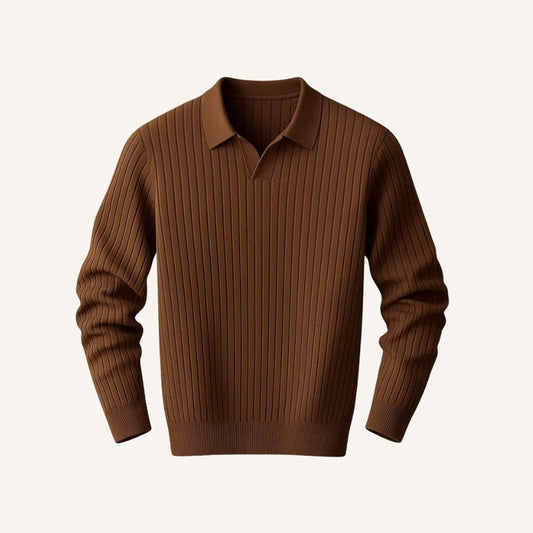 MONTROSE RIBBED LONG-SLEEVE POLO